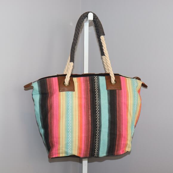 Billabong Striped Canvas Tote Bag - Picture 2 of 7
